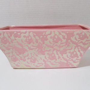 McCoy Pottery RARE PINK Brocade Vase With Artist